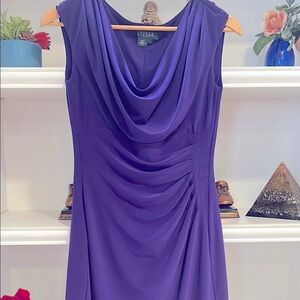Lauren Ralph Lauren Purple Cowl Neck Sheath Dress #107